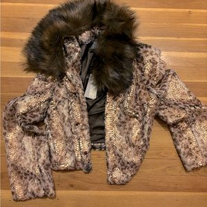 Anthropologie NWT Faux Fux Coat